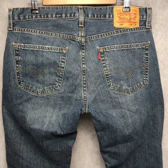 Levi's Jeans Levis Mens 559 Relaxed Straight Fit Blue Jeans 34x3